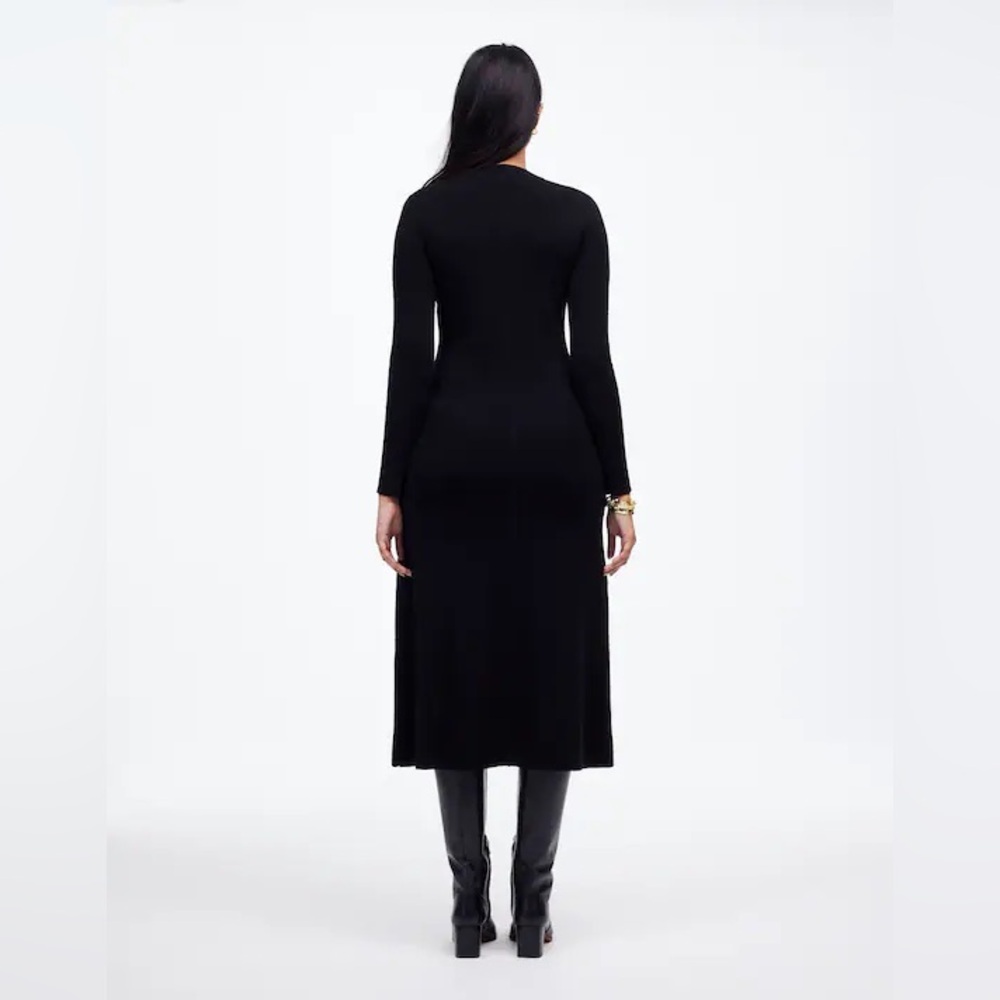 New Madewell Merino Wool Sweater Maxi Dress Black Size XS - Picture 4 of 15